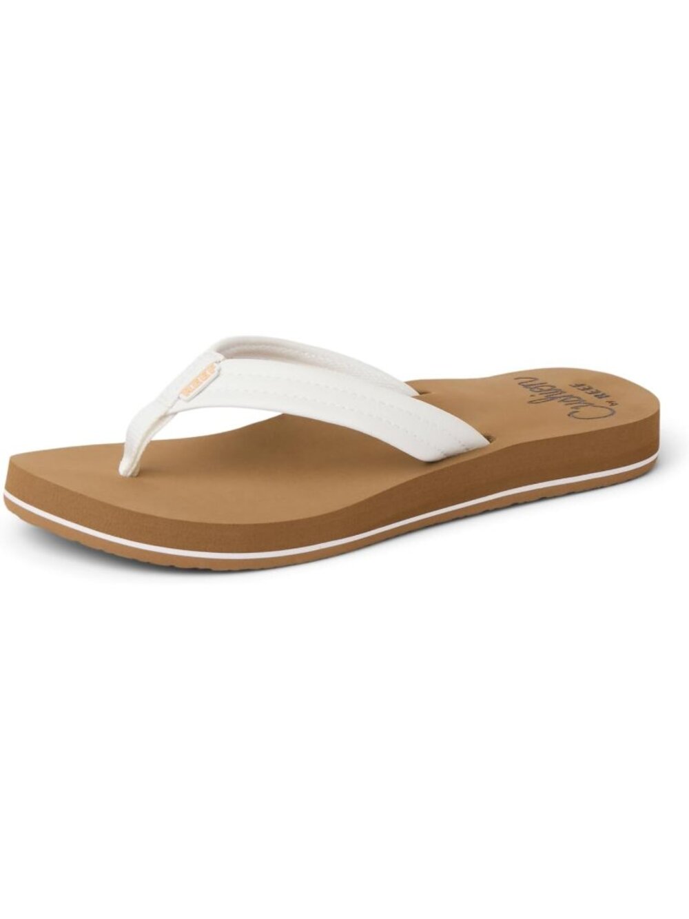 Women's White Brown Cushion Breeze Flip Flop Sandals Sunrise comfortable Casual